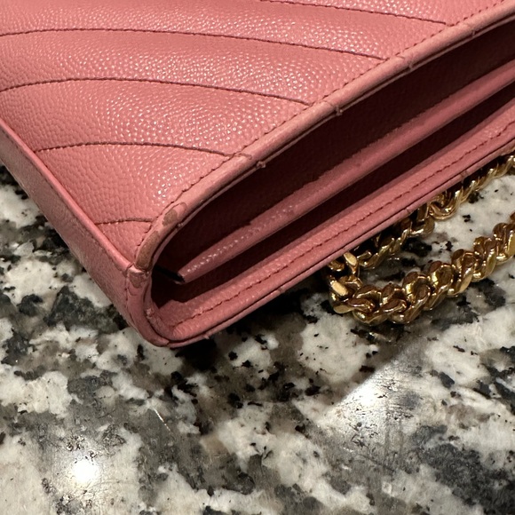 YSL SAINT LAURENT CHAIN WALLET IN GRAIN DE POUDRE - Picture 5 of 14